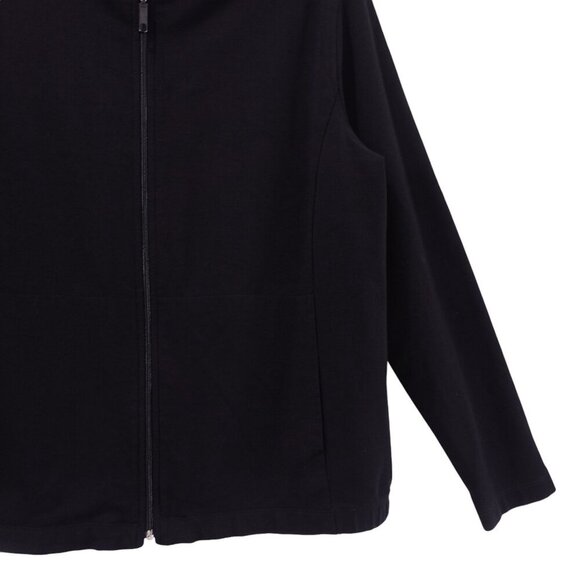 Chico's Design Sweater Sz 2 Black Tencel Blend Full Zip Mock Neck Long Sleeves - Picture 4 of 11